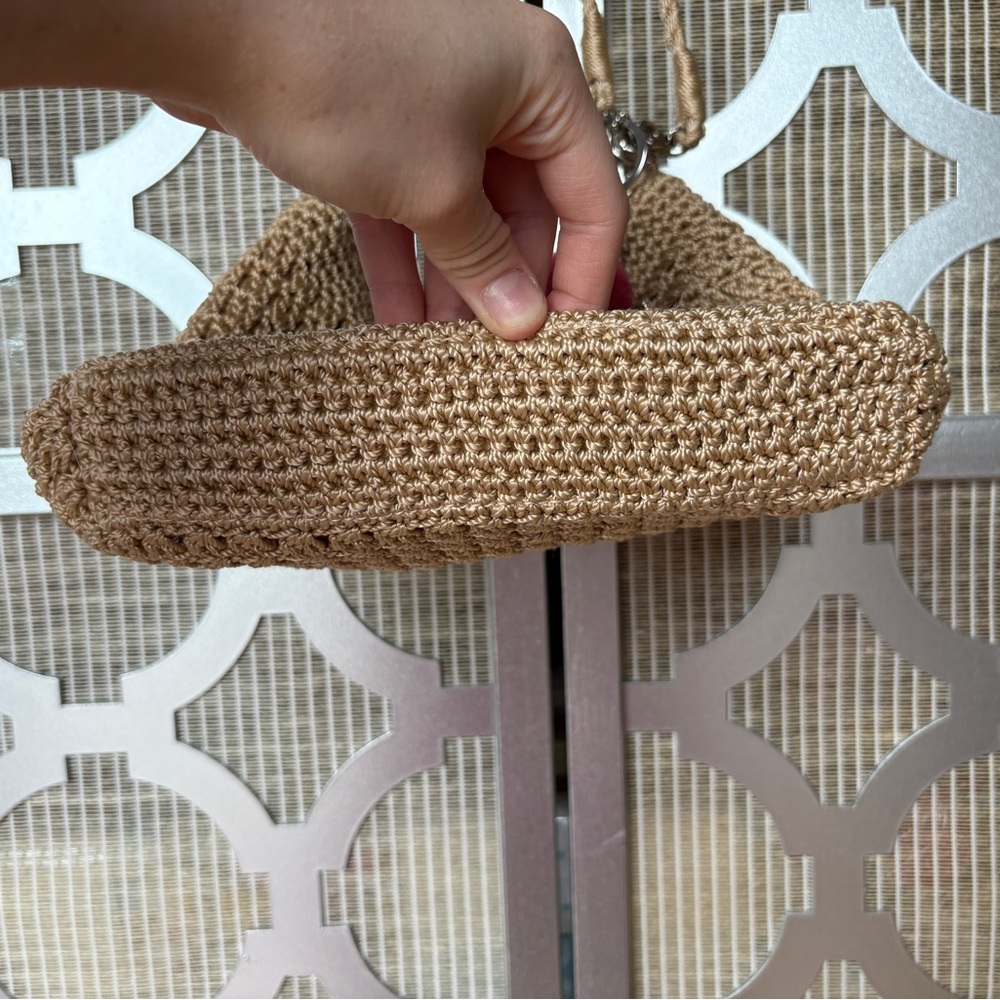 The Sak Tan Crochet Shoulder Bag with Pink Key - Picture 5 of 16